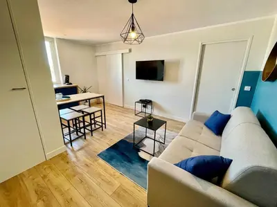 Télévision ou salle de divertissement dans l'établissement IVS Andreossy Vue mer et montagne pour 4
