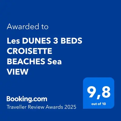 Certificat, récompense, panneau ou autre document affiché dans l'établissement Les DUNES 3 BEDS CROISETTE BEACHES Sea VIEW