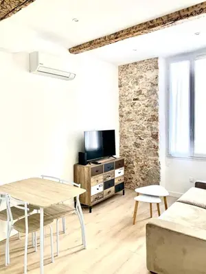 Télévision ou salle de divertissement dans l'établissement Chez Thibault brand new one-bedroom apartment in Antibes