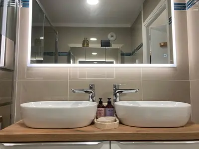 Salle de bains dans l'établissement Appartement de standing Le Velvet Bay climatisé en bord de mer
